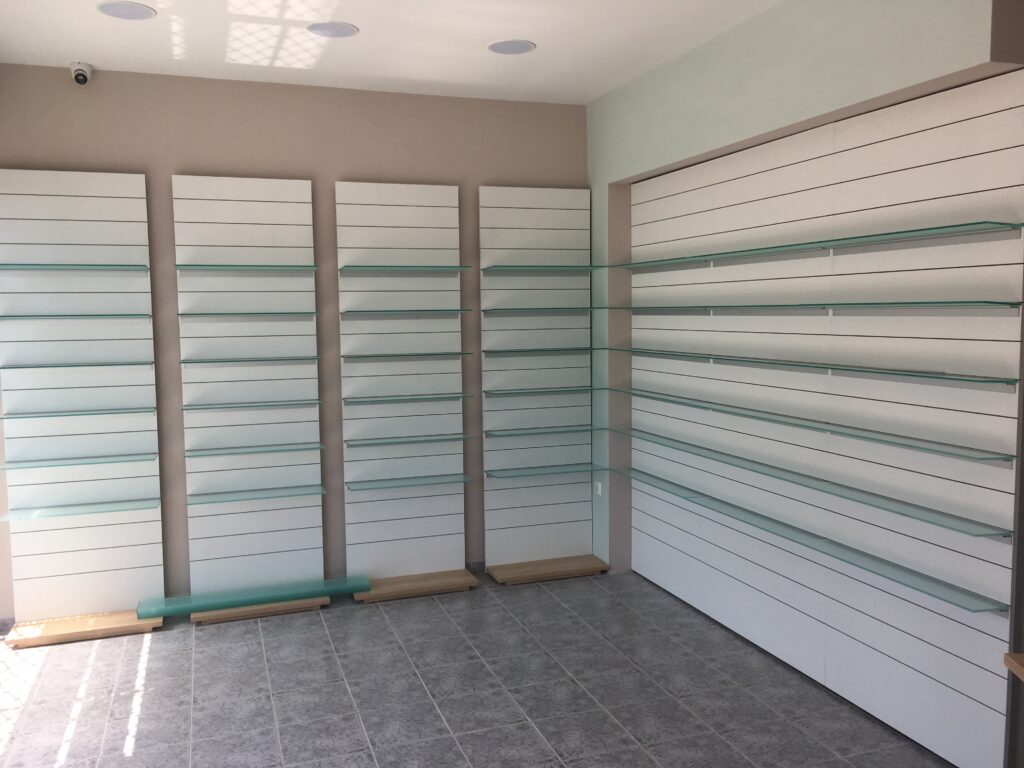 Πλάτες SLAT με γυάλινα ράφια #0032